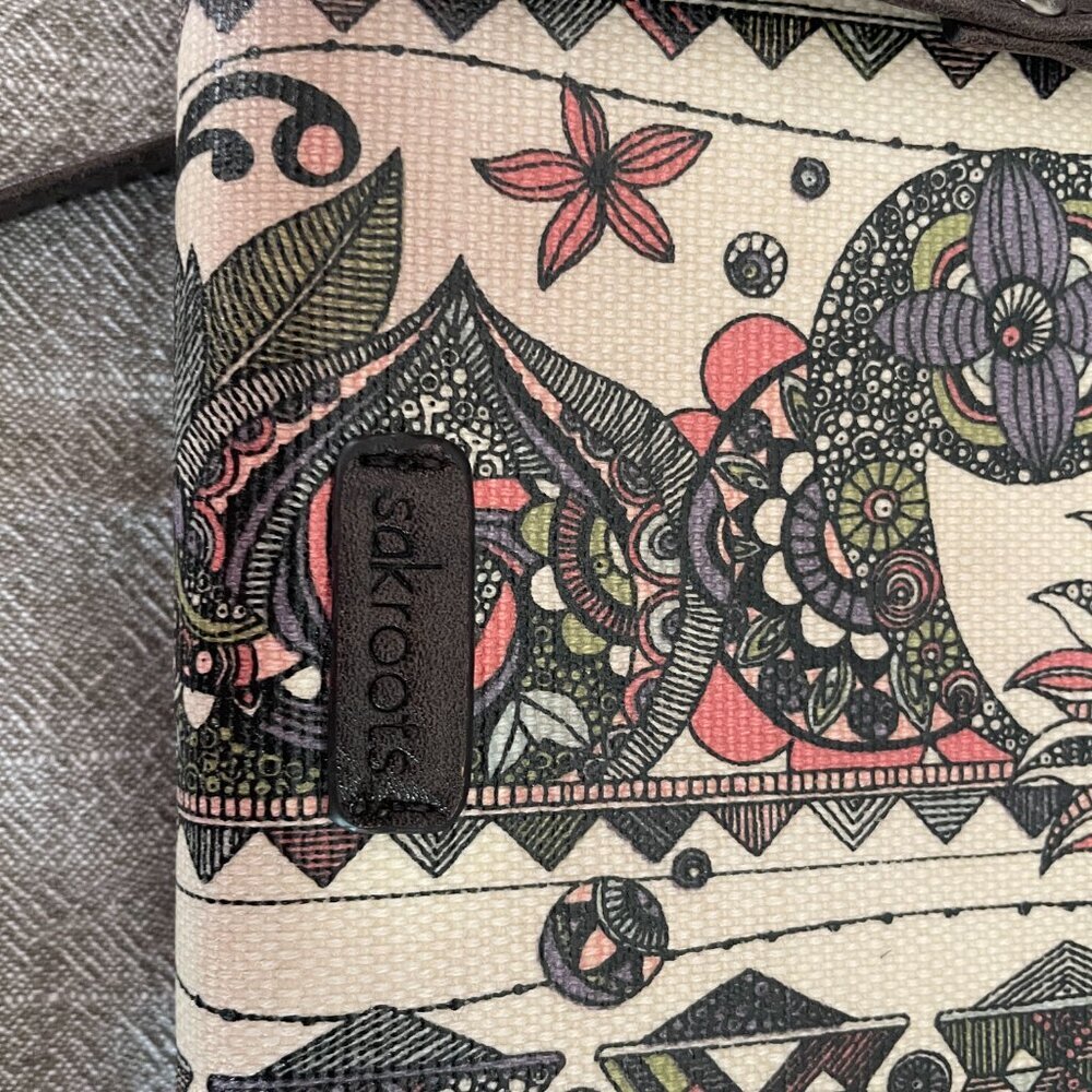Sakroots Crossbody Wallet, Purse, Cellphone Carrier Floral Owl Coated Canvas! - Picture 8 of 8